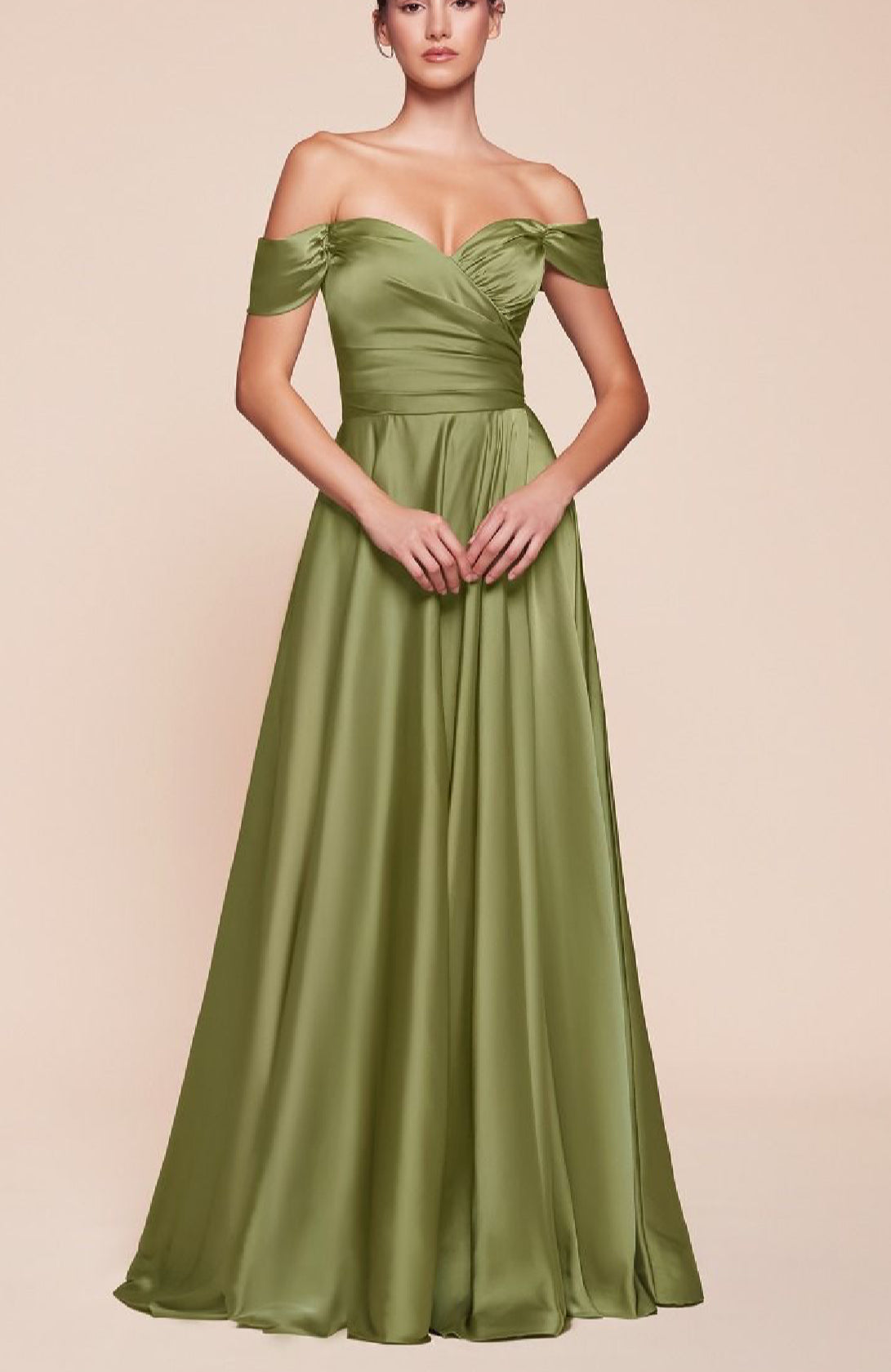 Vestido de Fiesta Largo con Escote Corazón y Detalles Fuera del Hombro - 7493