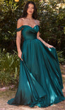 Vestido de Fiesta Largo con Escote Corazón y Detalles Fuera del Hombro - 7493
