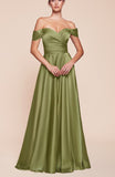 Vestido de Fiesta Largo con Escote Corazón y Detalles Fuera del Hombro - 7493