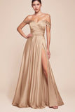 Vestido de Fiesta Largo con Escote Corazón y Detalles Fuera del Hombro - 7493