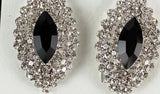 Pendientes de Clip con Marquesa Negra y Orla de Cristal