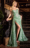 Vestido de Fiesta Largo con Corset y Brillos - J872